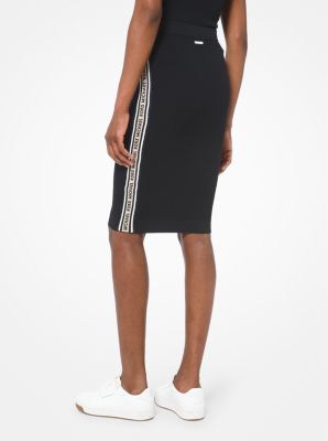 Logo Tape Textured Knit Pencil Skirt | Michael Kors