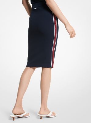 Logo Tape Textured Knit Pencil Skirt image number 1
