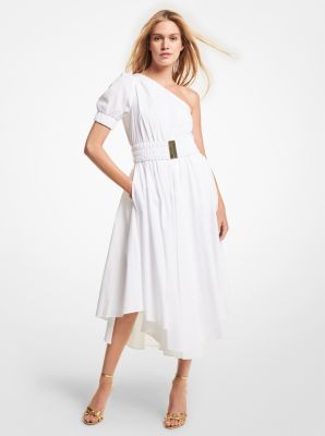 Cotton Poplin One Shoulder Dress