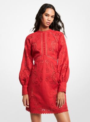 Michael kors floral embroidered hot sale dress