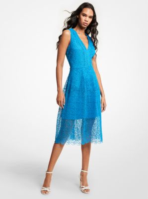 michael kors blue lace dress