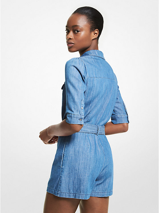 Chambray Belted Romper image number 1
