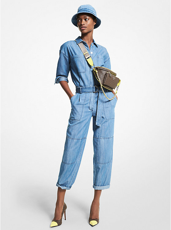 Chambray Belted Jumpsuit image number 0