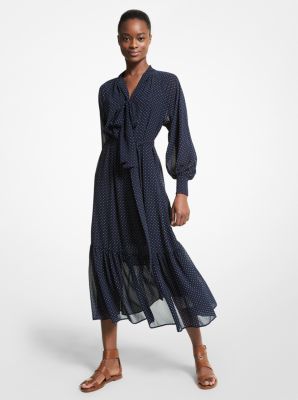 Introducir 46+ imagen michael kors blue polka dot dress