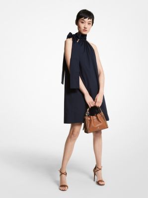 Stretch Cotton Poplin Halter Dress | Michael Kors