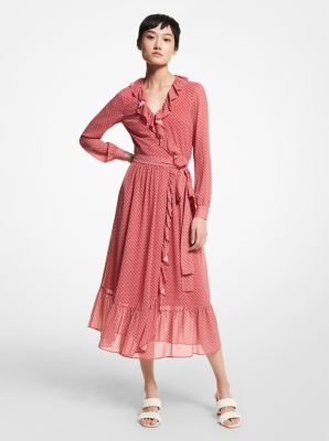 michael kors ruffle wrap dress