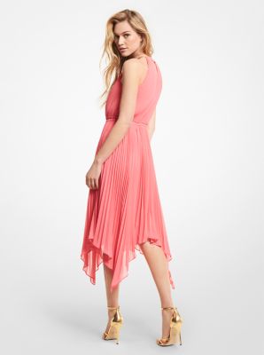 Georgette pleated store halter dress