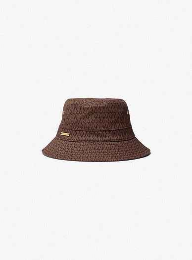 Logo Print Organic Cotton Blend Bucket Hat | Michael Kors