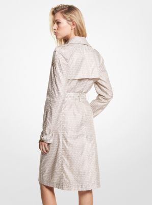 Logo Print Satin Ciré Trench Coat image number 1