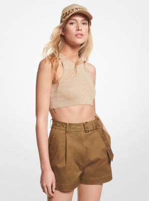 Stretch Organic Cotton Belted Shorts