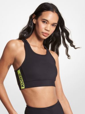 Logo Tape Stretch Nylon Sports Bra