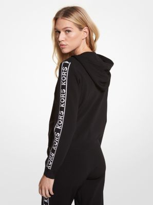 Michael Kors Logo Tape Zip-Up Hoodie - Black