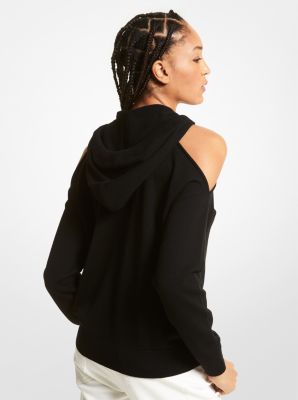 Logo Chain Merino Wool Cutout Hoodie