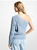 Cable Cotton Blend One-Shoulder Sweater image number 1