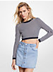 Striped Stretch Merino Wool Cropped Sweater image number 0
