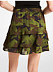 Camouflage Silk Georgette Ruffled Skirt image number 1