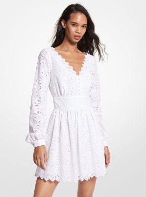 Palm Eyelet Cotton Dress