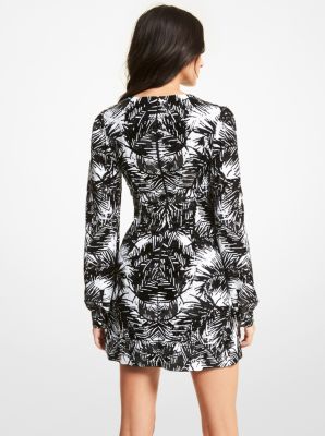 Palm Sequined Tulle Mini Dress | Michael Kors Canada