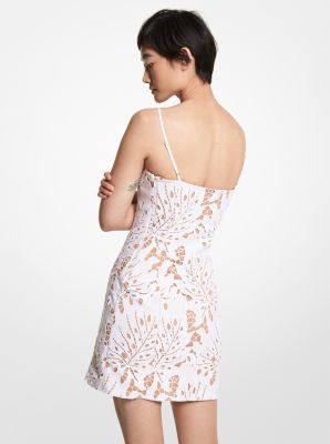  Womens Short Slip Backless Dress Guipure Lace Insert