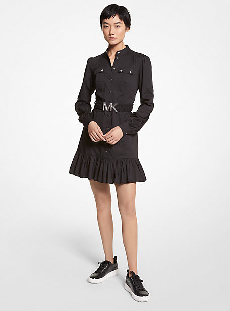 마이클 마이클 코어스 원피스 Michael Michael Kors Stretch Organic Cotton Blend Dress,BLACK