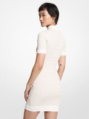 Logo Jacquard Mock Neck Dress