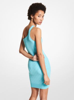 Robe débardeur à épaule dénudée en jacquard à logo image number 1