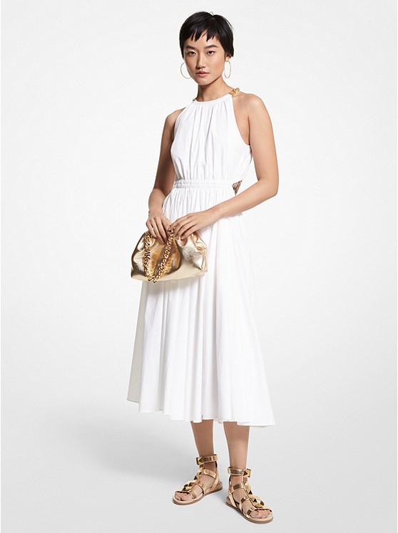 michaelkors.com | Stretch Cotton Poplin Cutout Dress