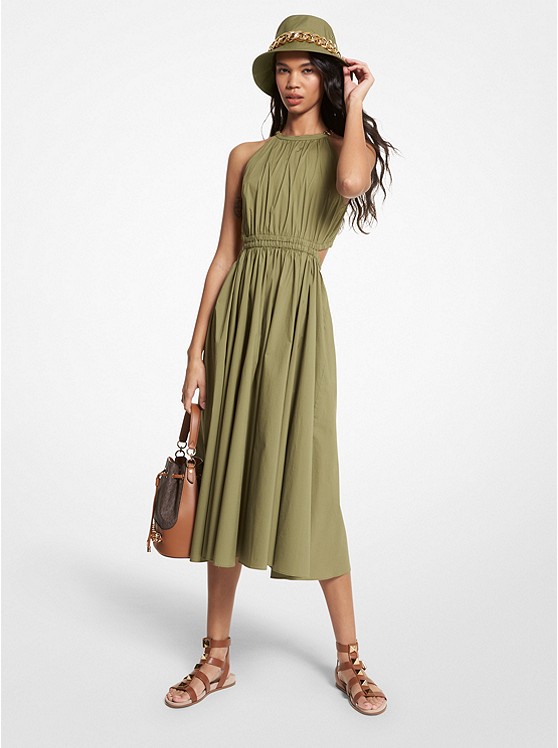 michaelkors.com | Stretch Cotton Poplin Cutout Dress