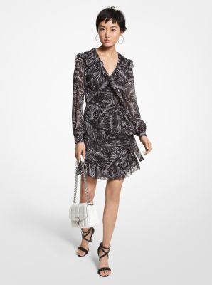 Michael kors botanical on sale georgette wrap dress