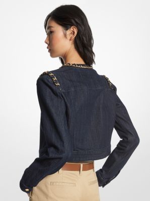 Michael kors embroidered denim on sale jacket