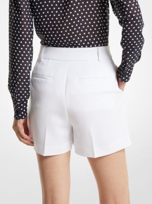 White crepe shorts sale