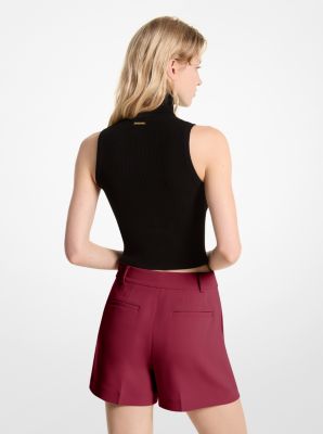 Short plissé en crêpe