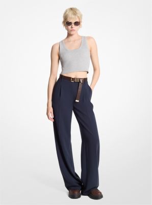 Crepe Wide-Leg Pants image number 0