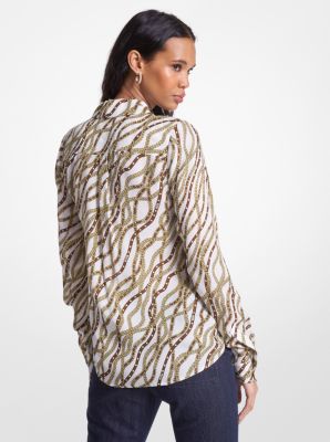 Michael kors animal print 2024 blouse