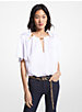 Chain-Link Cutout Hammered Satin Blouse image number 0