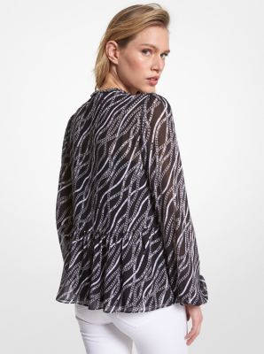 Status Print Georgette Tunic | Michael Kors Canada