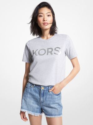 Ruched Organic Cotton Michael Kors | Logo T-Shirt Tape