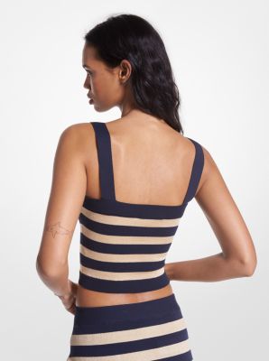 Michael Kors Metallic Striped Knit Tank Top