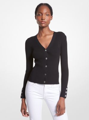 Ribbed Stretch Knit Cardigan image number 0