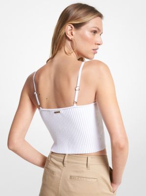 Ribbed Stretch Viscose Cropped Tank Top image number 1