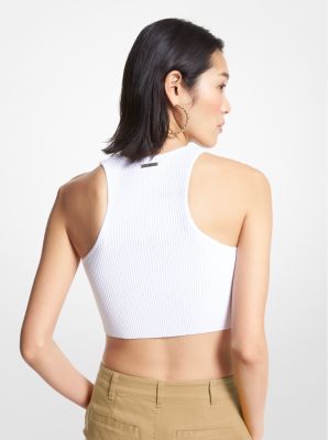 Ribbed Recycled Viscose Blend Cropped Tank Top image number 1