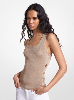 Metallic Ribbed Knit Tank Top image number 0