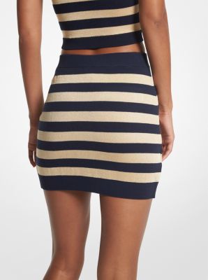 Metallic Striped Knit Mini Skirt | Michael Kors