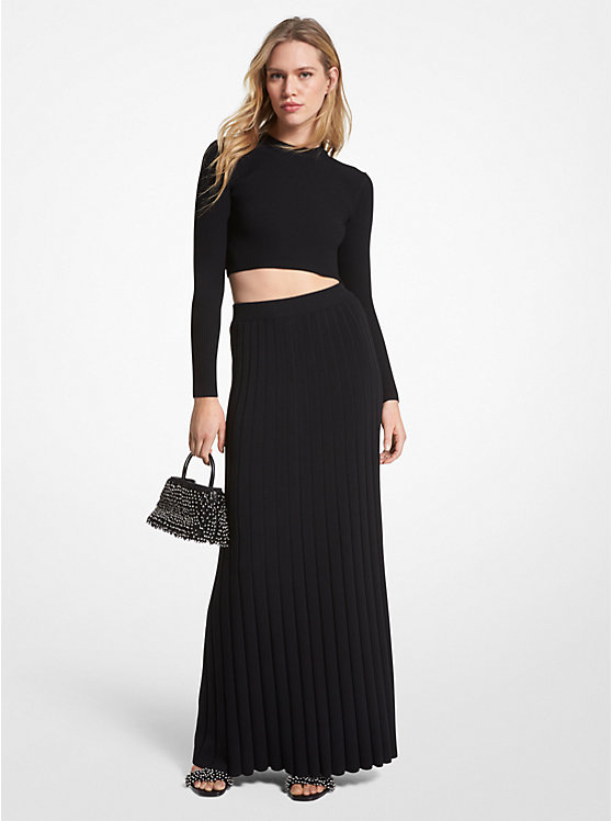 Ribbed Stretch Knit Maxi Skirt image number 0
