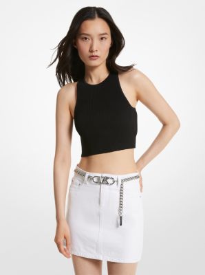 Denim Belted Mini Skirt | Michael Kors