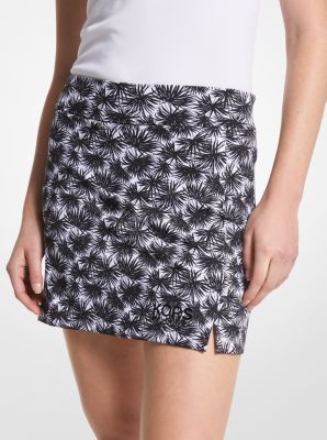 Silk Wool Knitted Monogram Mini Skirt