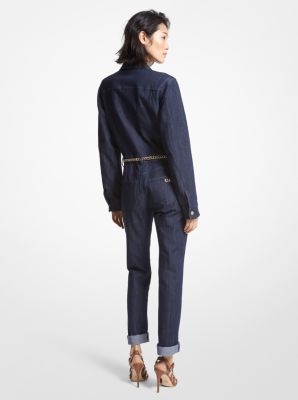 Belted Denim Jumpsuit image number 1