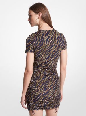 Status Print Matte Jersey Ruched Dress image number 1