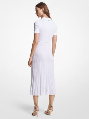 Ribbed Stretch Knit Polo Dress image number 1