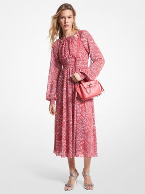 Michael kors woodland print georgette clearance dress